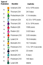 Radon decay process chart